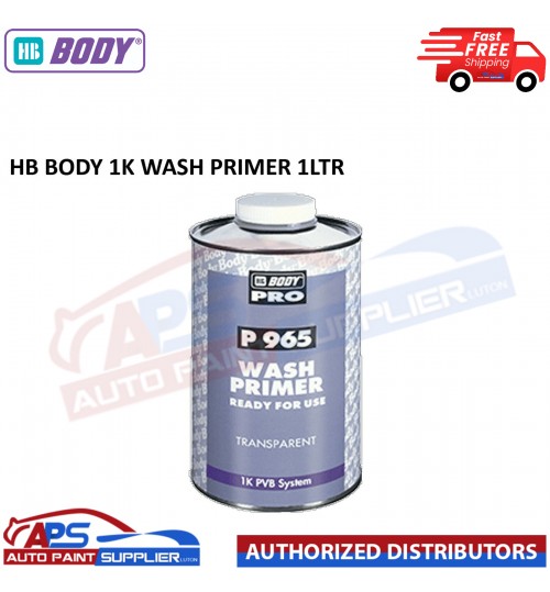 1 X HB BODY P965 1K WASH PRIMER 1LTR - TRANSPARANT ETCH FOR ALU, GALV, STAINLESS